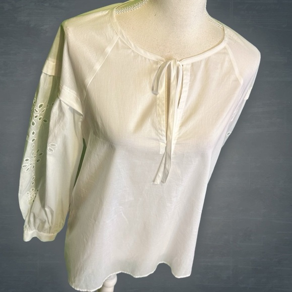 NWOT Rails ‘Dari’ Eyelet Drop Shoulder Tunic Top in “Beach White” Size Medium - Picture 16 of 16